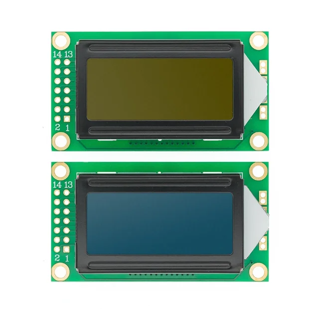 ЖК-экран LCD0802A тип символов 8*2 5 В желто-зеленый экран синий ЖК-модуль