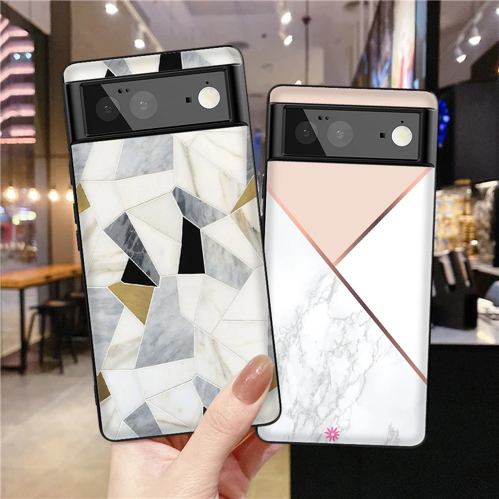 

Geometry Marble Case for Google Pixel 7 7Pro 6a 6 6Pro 5 5a 5G 4XL 4 4a 2 2XL 3 3XL 3a 3aXL Soft TPU Protection Back Cover