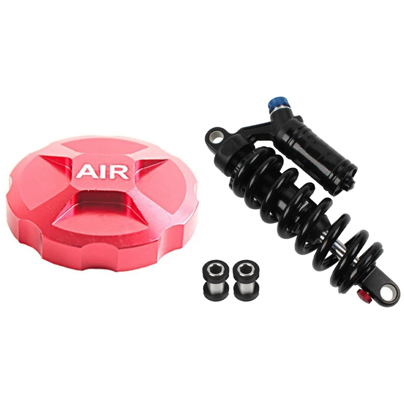 

DNM RCP2S Downhill Bike Coil Rear Shock Bike 550LBS DNM-200mm & Red Bicycle Front Fork Sleeve Front Air Valve Cover Bike