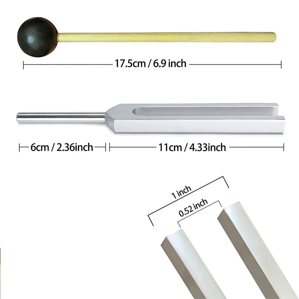 MI528/528Hz/528C Tone Chakra Round Tuning Fork Multifunctional Instrument for Stress Relief Hearing Testing Music Treatment Kits