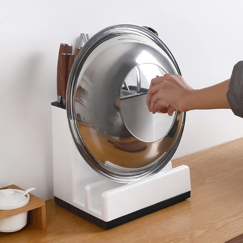 

Kitchen Utensil Holder Plastic Knife Block With Drainboard Tableware Cutting Board Storage Rack Shelf Kitchen Organizer