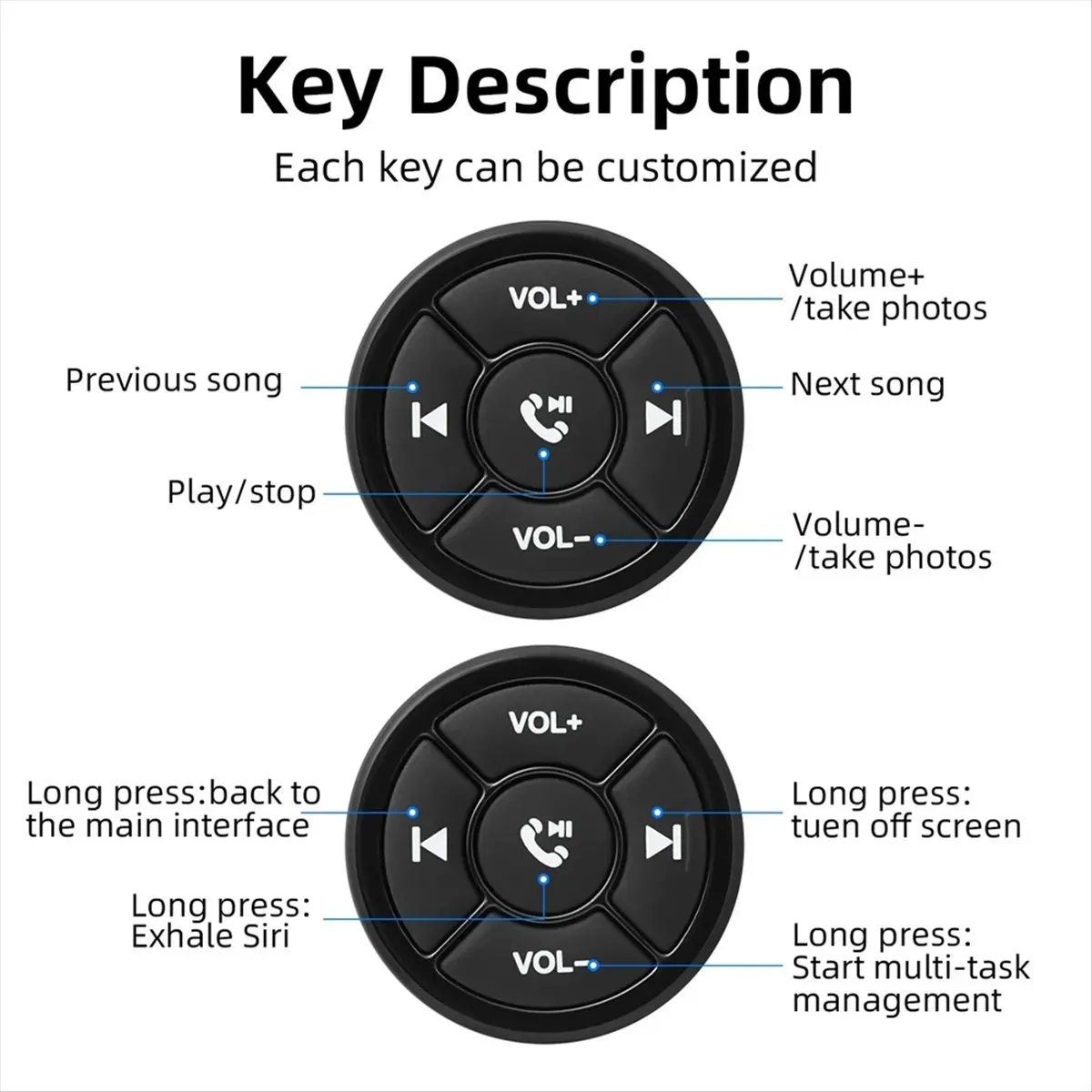 【HOT!A25P】Беспроводной Bluetooth-пульт дистанционного управления для автомобиля, мотоцикла, велосипеда, медиа-кнопка, MP3-плеер (art.: 3920d7cf2f612) - 3920d7cf2f612