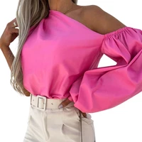 casual top stylish pullover sexy single shoulder casual top women accessory lady blouse fashion blouse