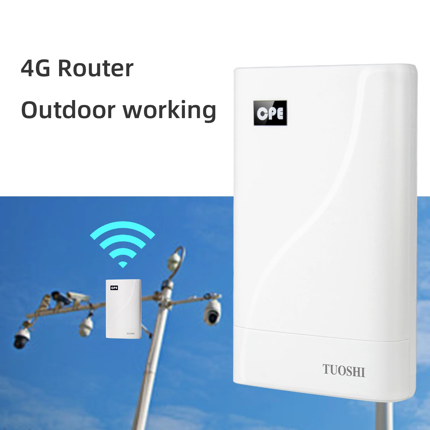 

TUOSHI CPE 4G LTE outdoor strong power 300Mbps Wireless CPE Outdoor Wireless Router with SIM Card Slot POE power supply