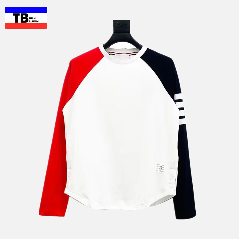 

Футболка TUCH BLUMM Thom, роскошный брендовый Свитшот TB, Осенний полосатый свитер с длинным рукавом, свитер Four Bar TB, уличный пуловер, Корея