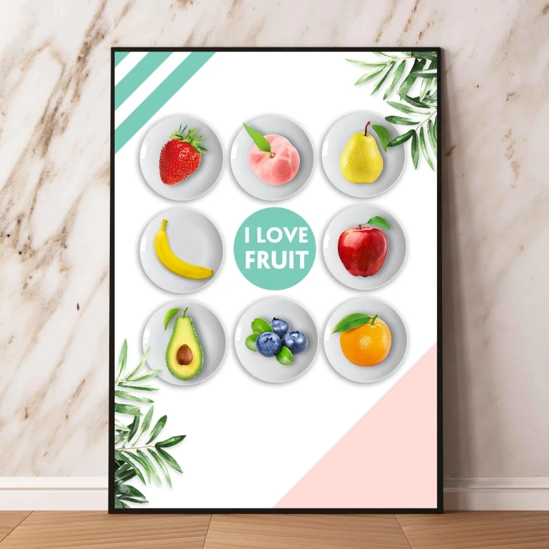 

Canvas Artwork Painting I Love Fruits Food Comics Pictures Gifts Decoration Paintings Hanging Poster Home Living Room Decorative