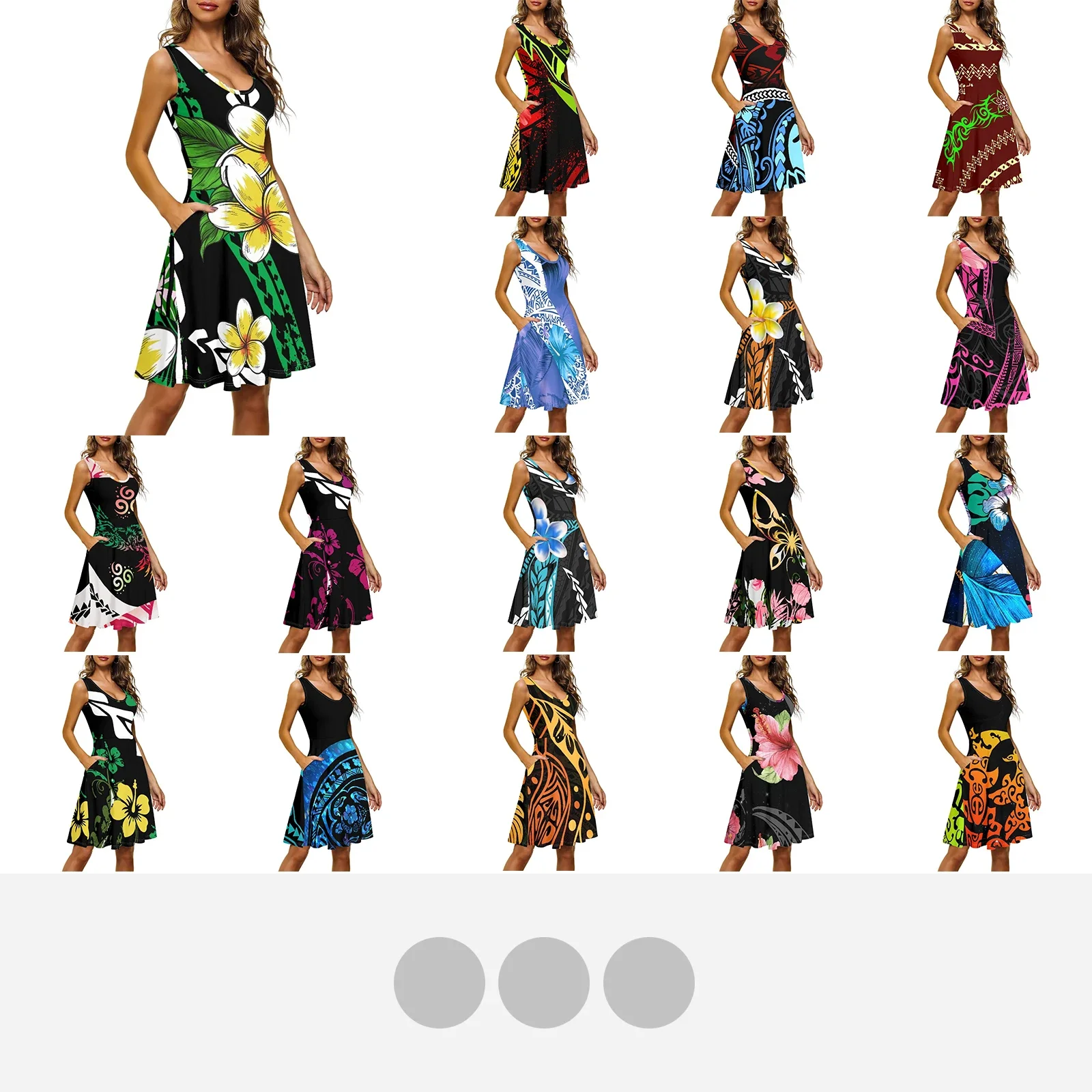 Винтажное платье на бретельках без рукавов с принтом татуировок