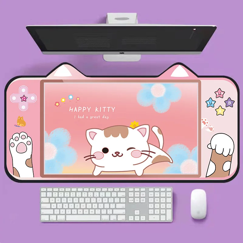 

Cartoon Cat Ear Thickened Mouse pad Gaming Keyboard Mouse Mat For Laptop Notebook Gamer pad Anti-slip Natural Rubber Mouse Pad