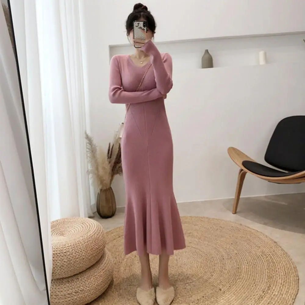 [Brich] Philipy/V-образный вырез slim fit Mermade Flare Goling Kit Medi длинное платье