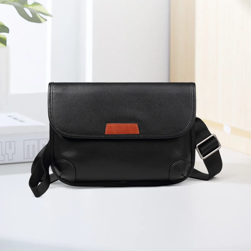 

New Trend Men's Bag Genuine Leather Shoulder Fashion Casual Crossbody Top Layer Cowhide Commuter Handbag
