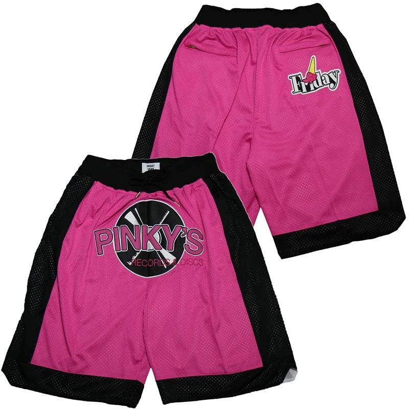 

BG 2021 summer Basketball shorts Embroidery sewing Four Zip pocket PINKY'S RECORDS DISCS sport big size various styles pink