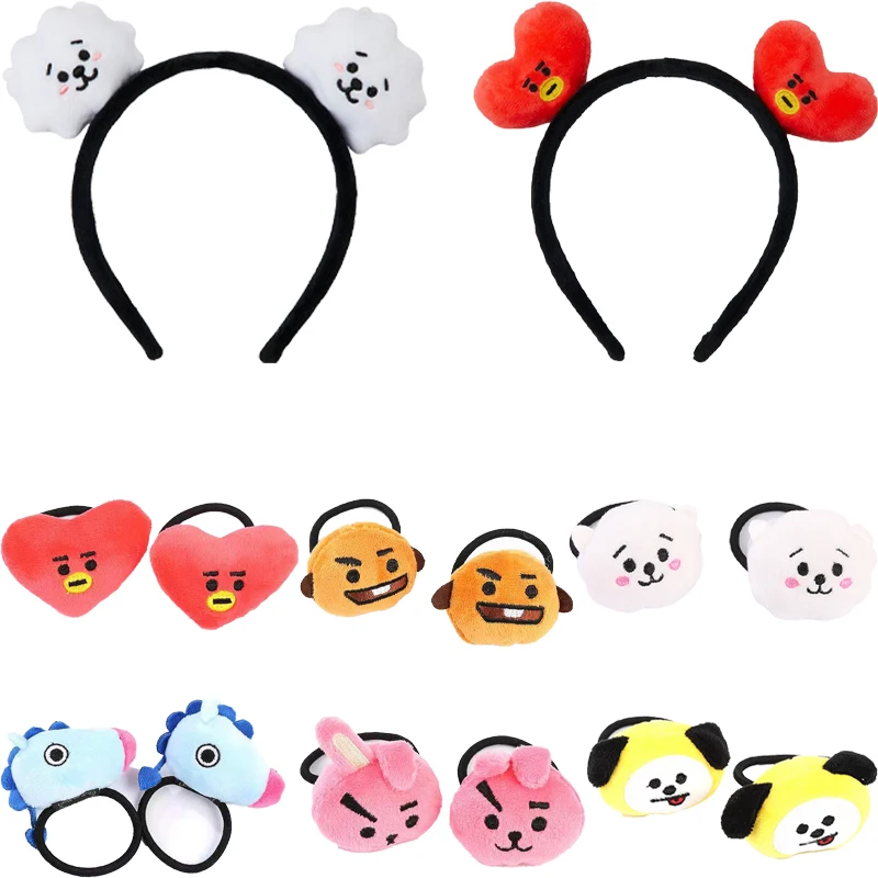 

Kawaii 6Nch Bt21 Van Koya Mang Shooky Cooky Chimmy плюшевые игрушки ободок для волос круглая головной убор мультяшный ободок для волос плюшевая периферия