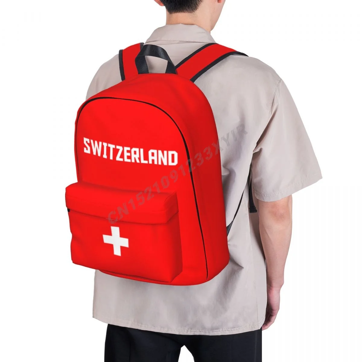 Рюкзак унисекс с швейцарским флагом школьный ранец стежком сумка-мессенджер