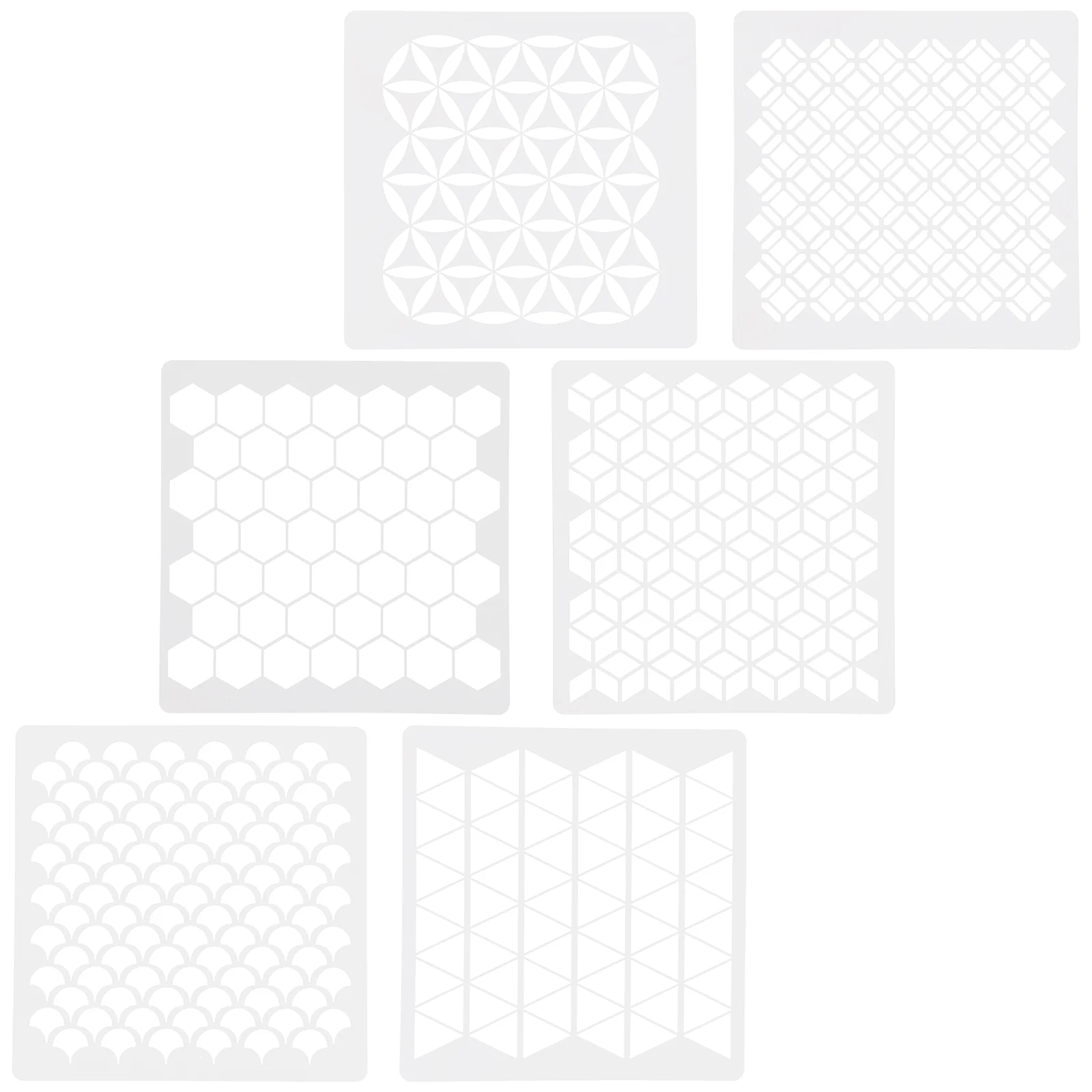 

6Pcs Geometric Honeycomb Stencils Painting Templates for Scrapbooking Drawing Tracing DIY Craft Furniture Floor Wall Wood Brick