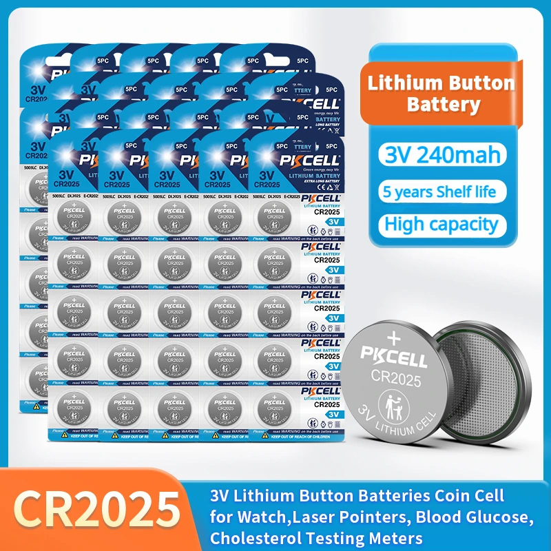 

5-100pcs CR2025 CR 2025 3V Lithium Battery Button Coin Cell For Watch Calculator Weight Scale DL2025 BR2025 KCR2025