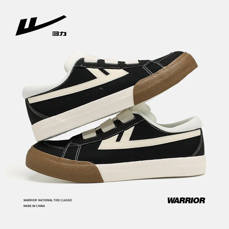 

WARRIOR Men Women Summer Canvas Shoes 2023 Classic Student College Casual Sneakers Slip-On Hook & Loop Men's Vulcanized Shoes