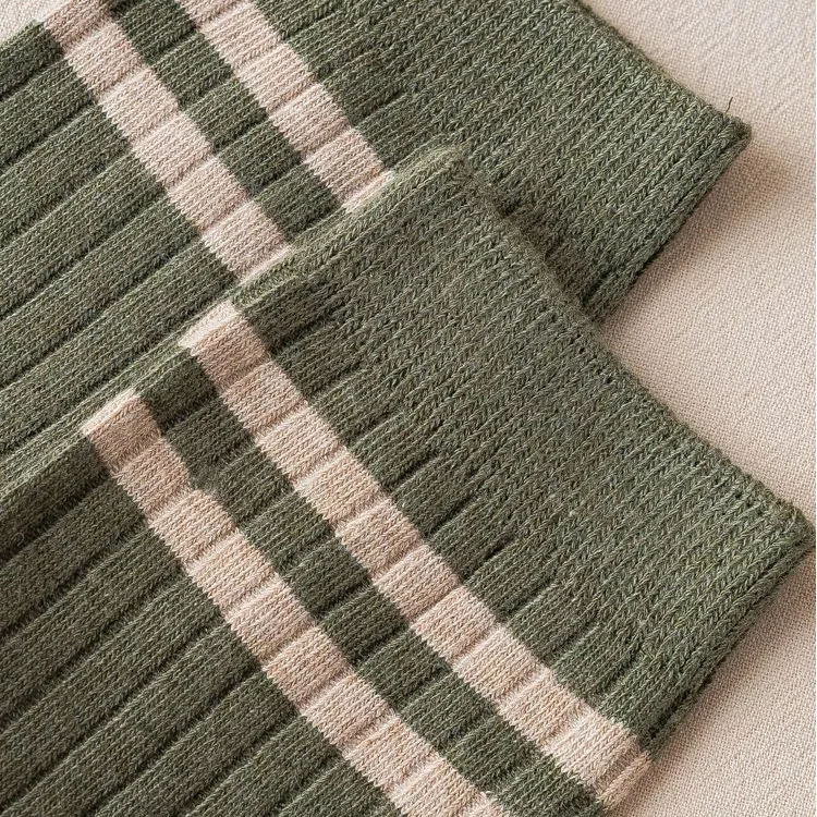 Yasuk Autumn Winter Men Fashion Soft Solid AllMatch Casual Simple Comfortable Breathable Cotton Warm Boy High Socks Stripe 5Pcs