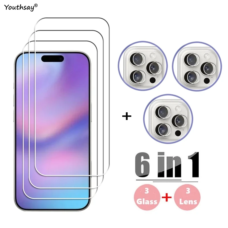 Защитное стекло закаленное для iPhone 16 Pro Max 15 14 13 12 11