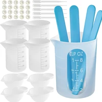 diy epoxy resin silicone measuring cups gloves stirring rod tool reusable 250ml measure cup jewelry molds making accessories
