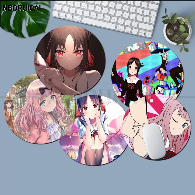 

Kaguya Sama Love Is War Mousepad Animation Round Speed Version Game Computer Keyboard Office Table PC Laptop Padmouse Desk Mats