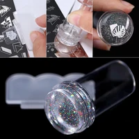 silicone stamper nail transfer print new french transparent nail seal stamp manicure scraper plate nail tool beauty glitter