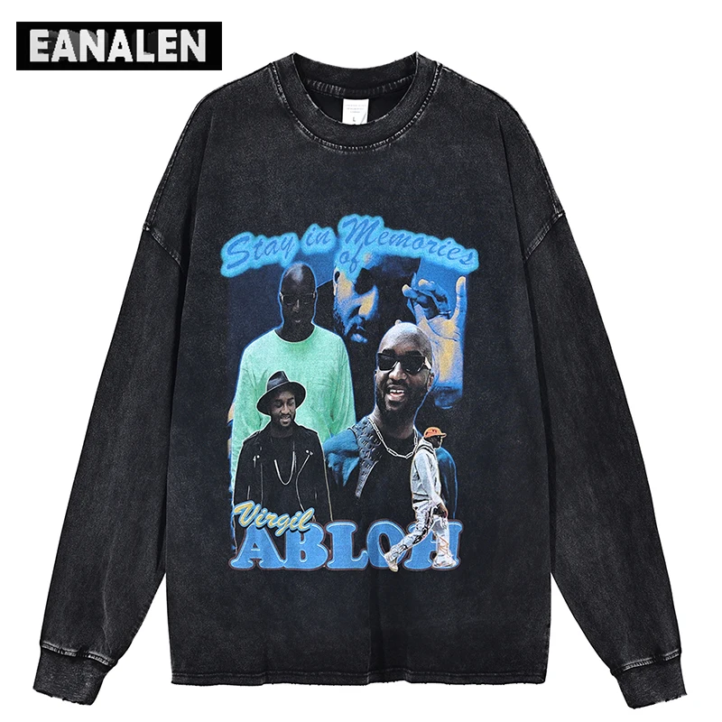 

Harajuku Vintage trend fashion large profile vests men Y2K street clothing sports casual hip-hop rock portrait pattern hoodie