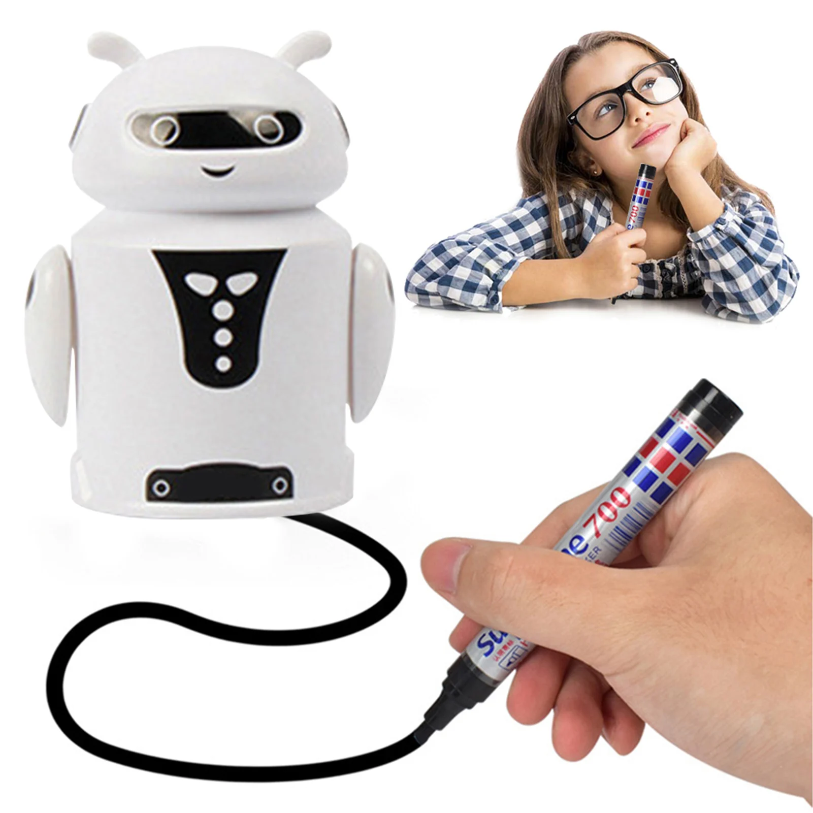 

Inductive Robot Pen Toys Pen Tracing Robot Toy For Kids Follow The Line Tracer Robot with Pen and Charging Cable Birthday Gifts