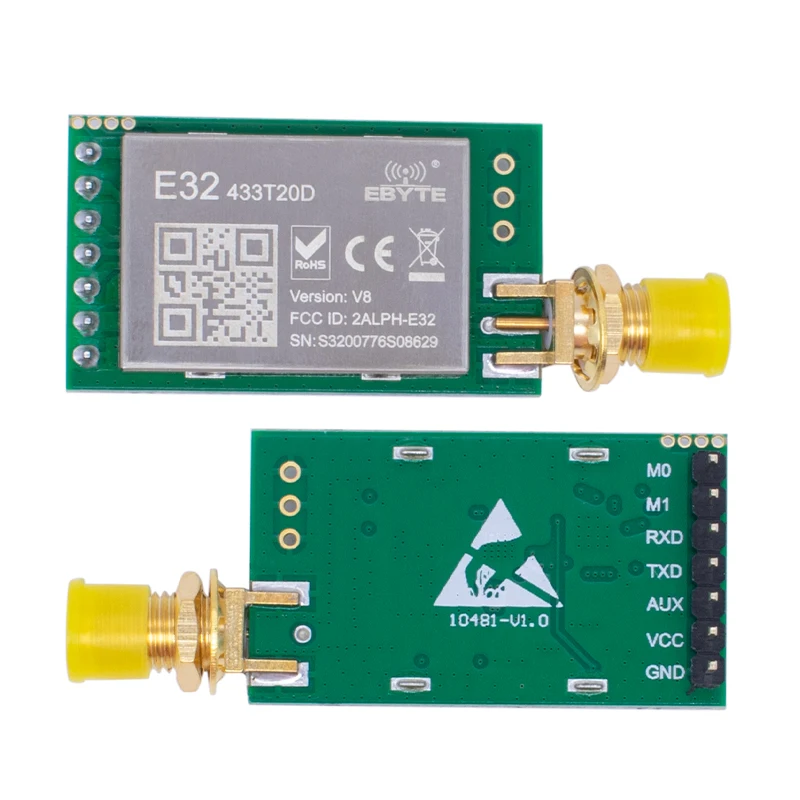 LoRa SX1278 SX1276 Модуль 433 МГц Передатчик Приемник 8000 м E32-433T20D-V2.0 UART Беспроводной