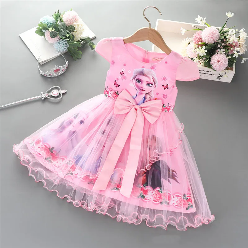 Летняя детская одежда красивые платья в Корейском стиле для маленьких девочек