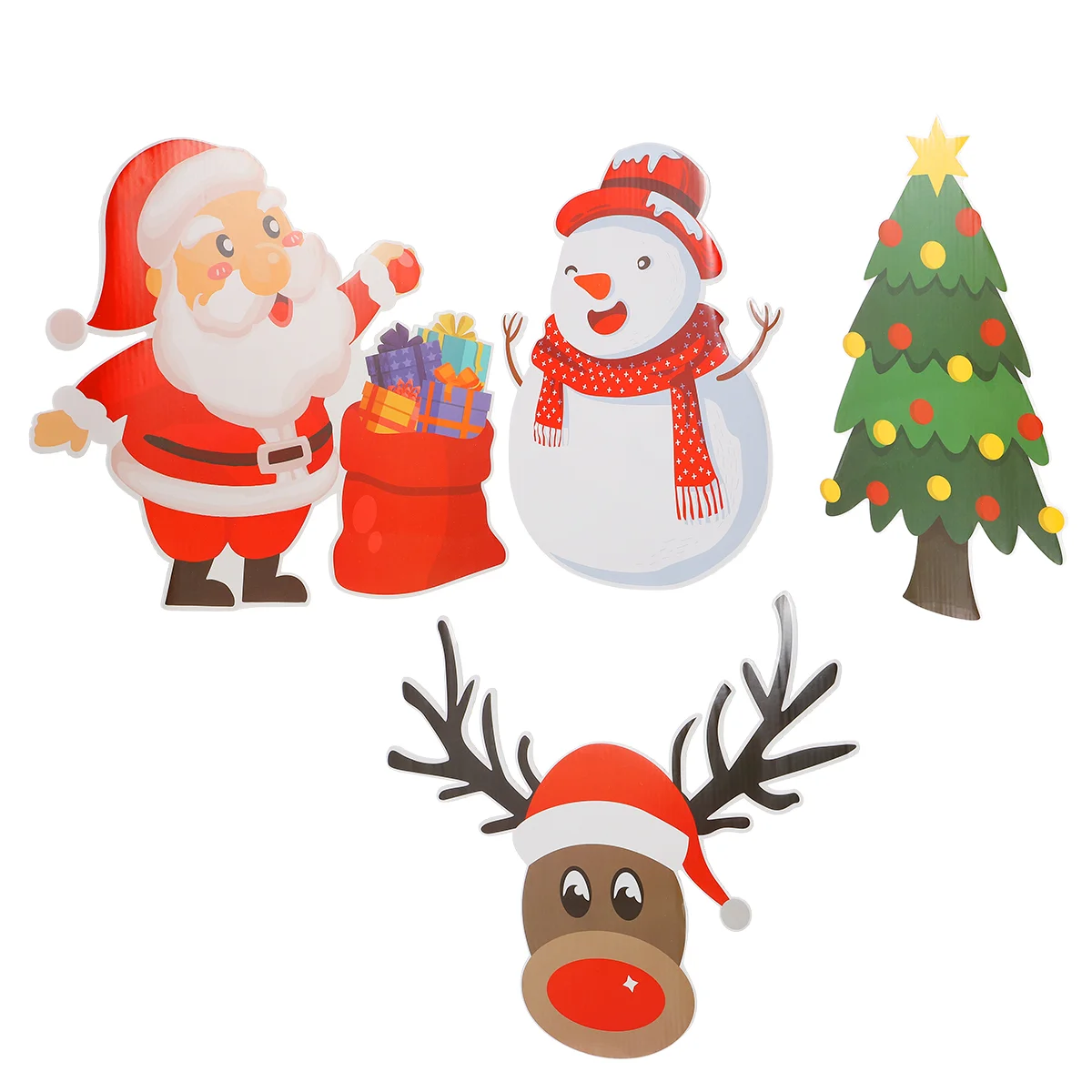 

Christmas Sign Santa Stakes Garden Holiday Lawn Signs Outdoor Decorations Stake Snowman Claus Cupcake Picks Reindeertoppers