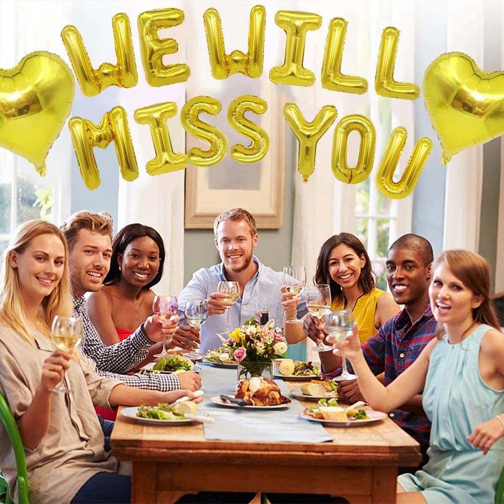 

we will miss you 16 inch golden rose gold letter balloons graduation season classmates reunion party decoration balloons