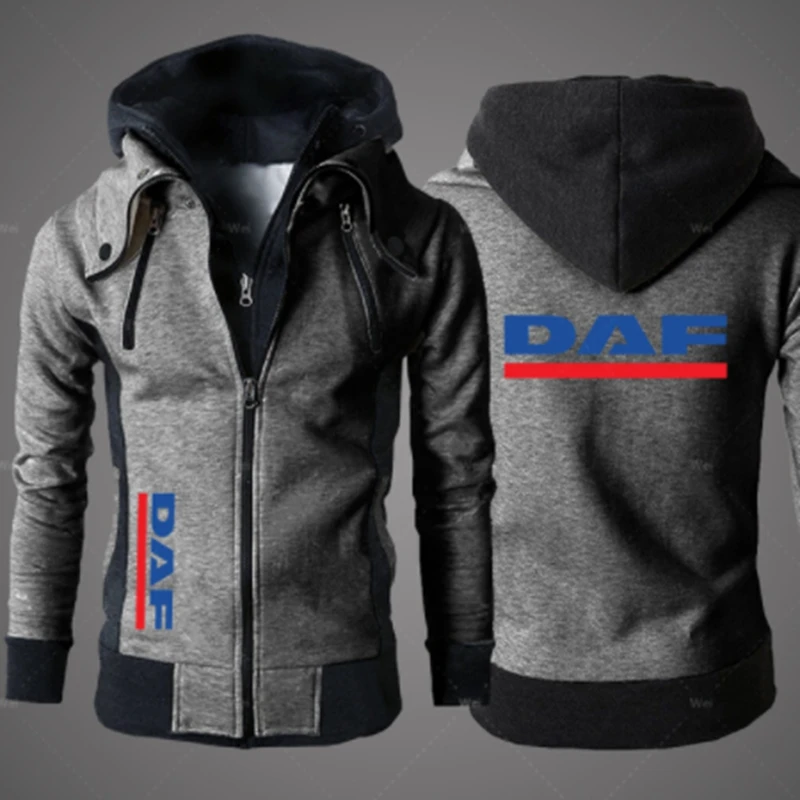

New Spring Autumn DAF Truck Logo Men's Clothing Outdoor Sweatshirts Casual Patchwork Male Jackets Hoodies Harajuku Outwear