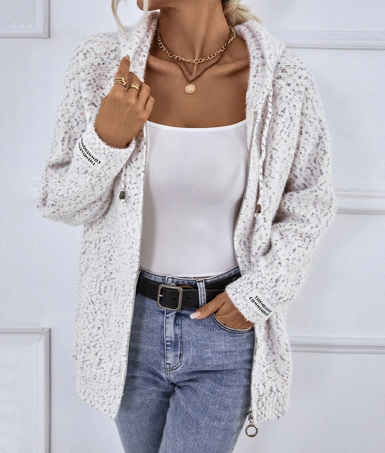 Женский кардиган пальто Осеннее повседневное простое в стиле ретро вязаный