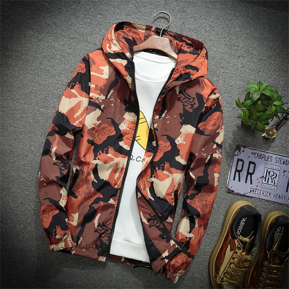 

Camouflage Bomber Casual Jackets Fashion Outdoor Male Thin Coats Zip Cardigan New Spring Autumn Men Hoodies Hip Hop Sweatshirts