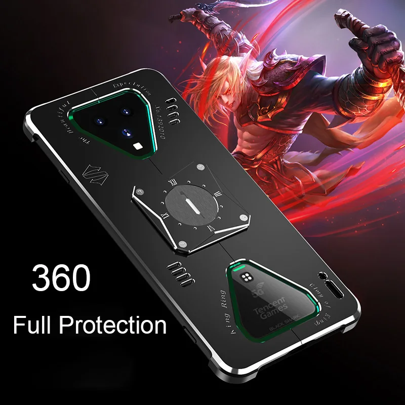 Metal Phone Cases For Blackshark 3 Pro Shockproof Aluminum Metal Armor Cover Coque For Black Shark 5rs Funda Case