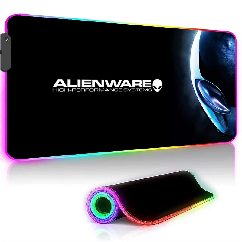 

Игровой коврик для мыши Alienware, коврик для мыши Xxl Rgb, игровые коврики со светодиодной подсветкой, большой игровой аксессуар для настольного ПК, коврик 900x400