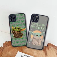 star wars baby yoda phone case for iphone 13 12 11 pro max mini xs 8 7 plus x se 2020 xr matte transparent cover
