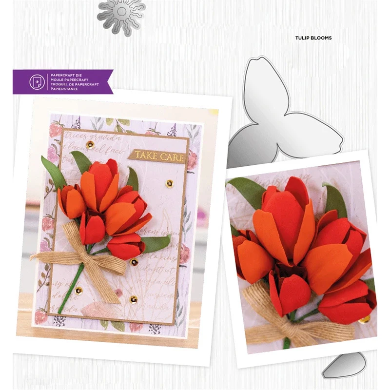 

Tulip Blooms Metal Cutting Dies Scrapbooking Embossing Folder Paper Album Card Decorative Cutter Punch Art Craft Handmade