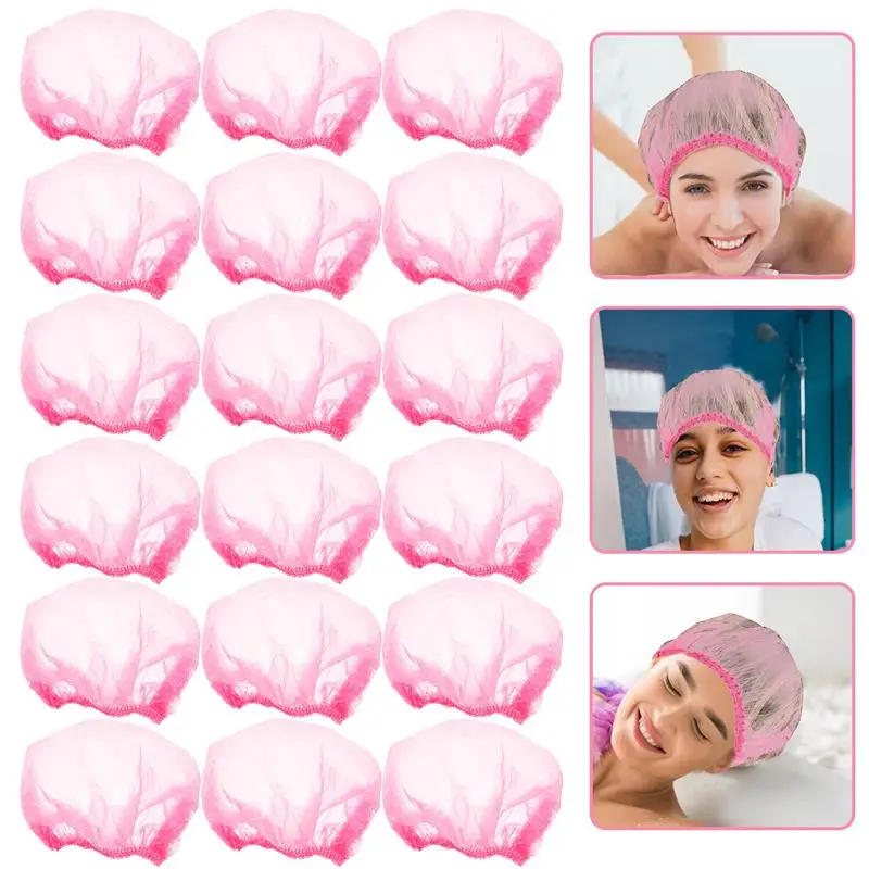 

500Pcs Women Oversized Shower Caps Elastic Hair Caps Bath Caps Shower Hat Hair Cap