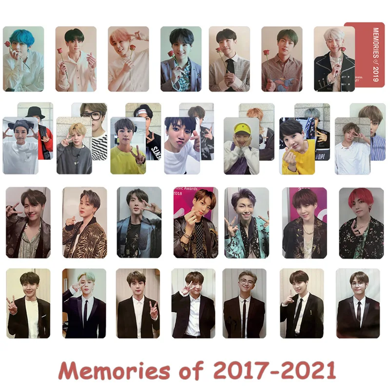 

K Pop Stray Kids Photocards Memories 2017 Album Suga Hyunjin Photocard Jin Jimin V JungKook TaeHyung Lomo Cards Kpop Accessories