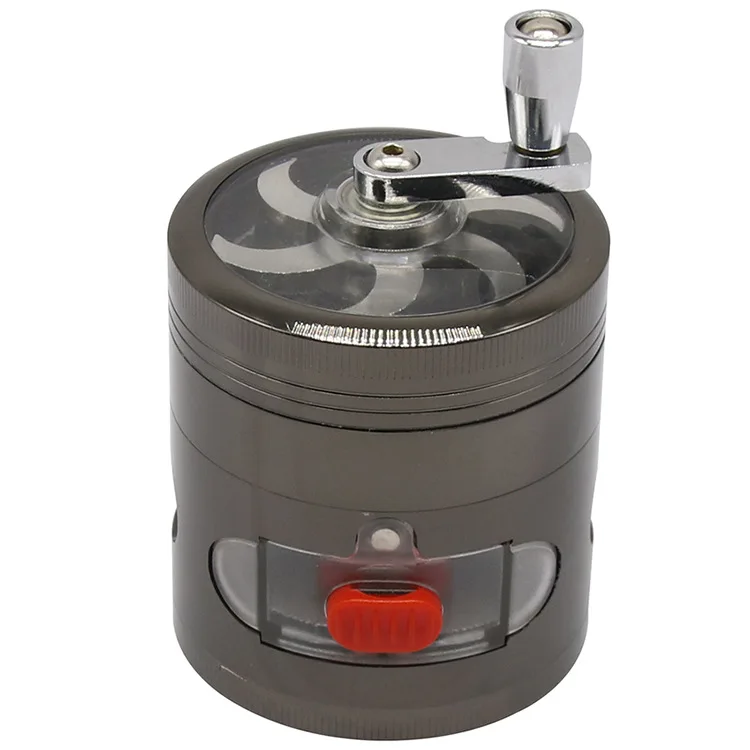 

Good Big Herb Spice Grinder Machine Accessories High Quality 4 Layers Metal Zinc Alloy with Drawer Hand Shake Spice Grinder