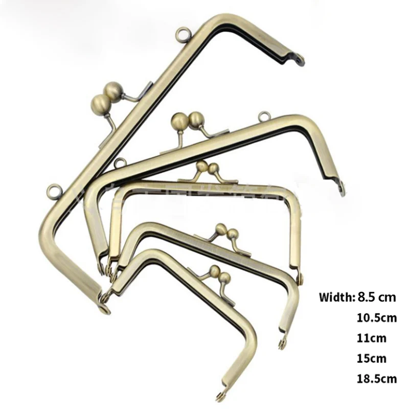 8.5cm 18.5cm Square Metal Purse Frame Handle for Clutch Bag Handbag Accessories Making Kiss Clasp Lock Bronze