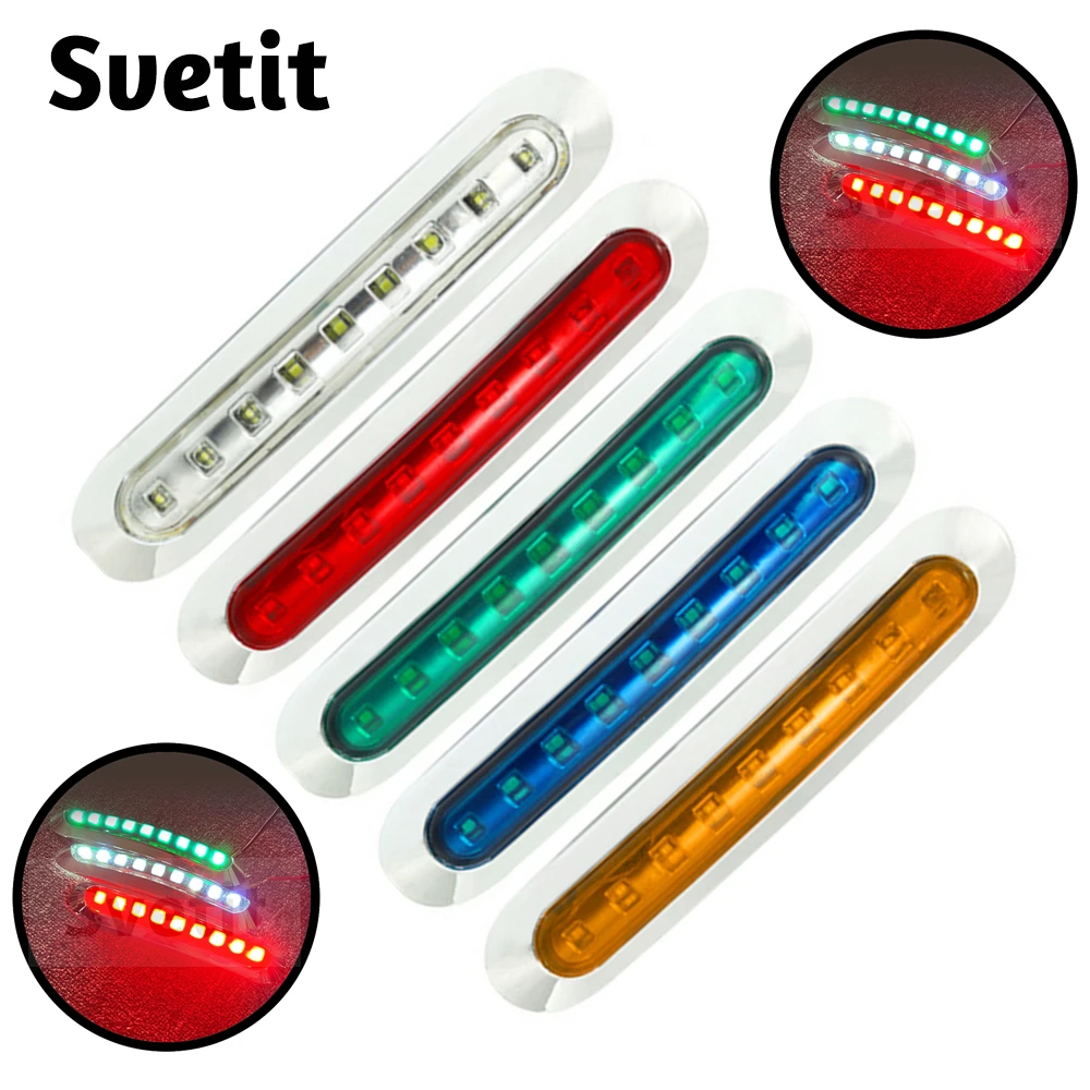 

10Pcs Truck Lights 12V 24V LED Side Marker Trailer Clearance Lights Amber White Red Blue Green RV Pickup Van Lorry Side Lights