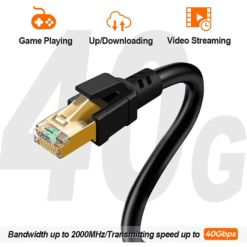 CableCreation Cat 8 RJ45 Ethernet-кабель 40 Гбит/с 2000 МГц SFTP Высокоскоростная сеть Интернет Lan