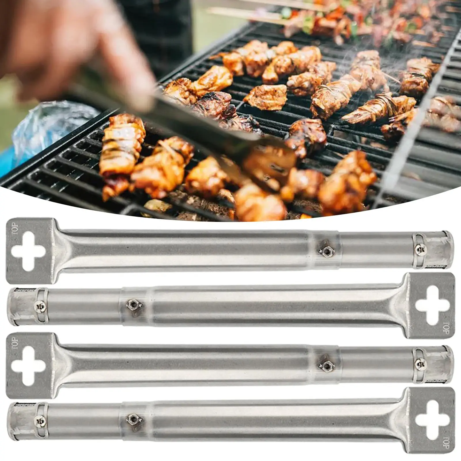 

4x Gas Grill Heat Plate Shield Stainless Steel Replacement for Xh00119 Barbecue Cooking Tools Replacement Parts Charbroil