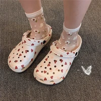 cute sweet heart clogs for women summer fashion sandals casual garden clogs waterproof shoes nursing women house slippers
