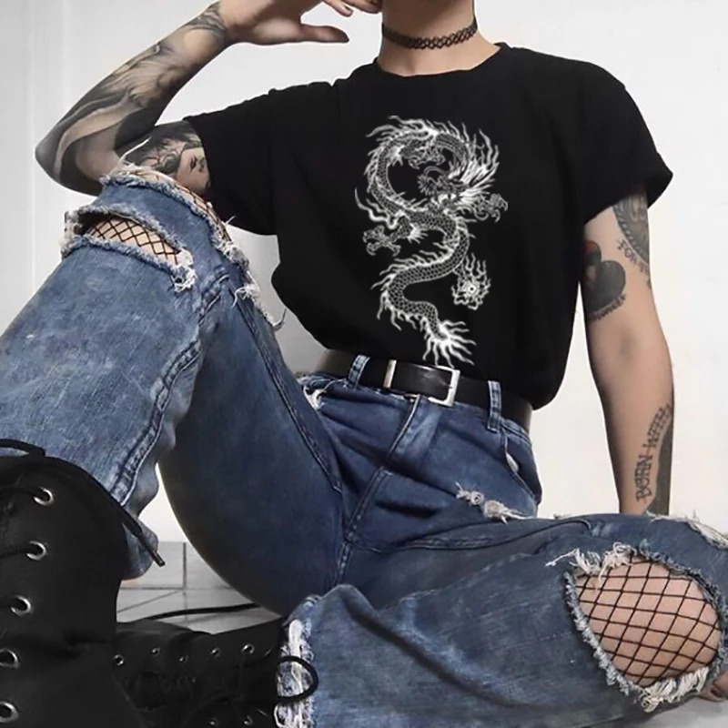 

Dragon Z Print Graphic Tees Men Streetwear Chinese Shirt Goth Men's Anime Clothing Daily Summer Tops Best Seller Cartoon Tshirts