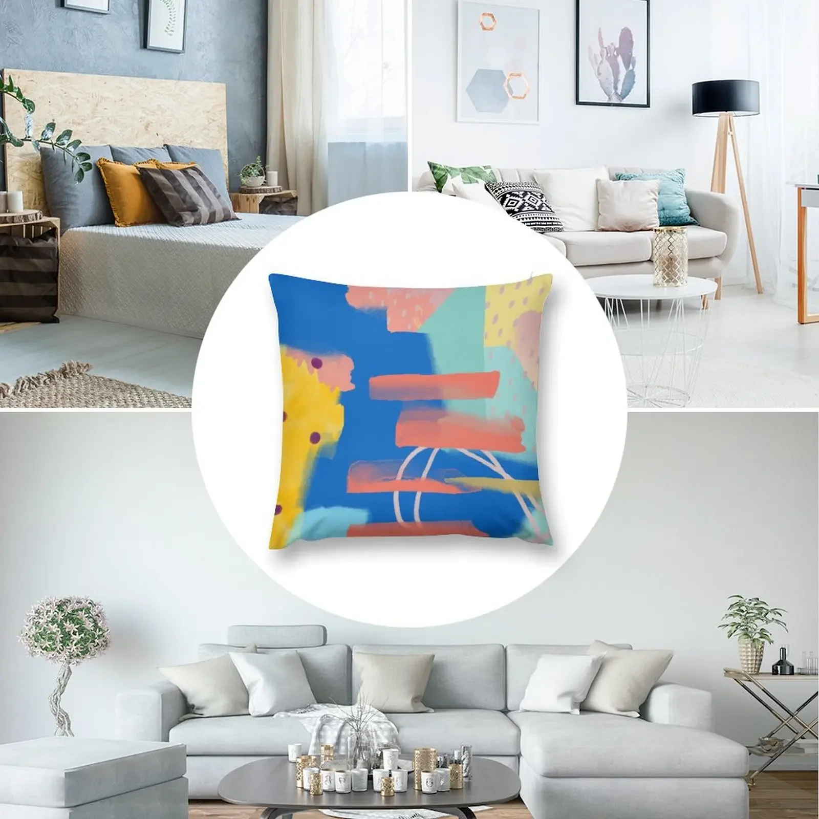 Summer Scandi Throw Pillow Sofa Cushions sleeping pillows pillow