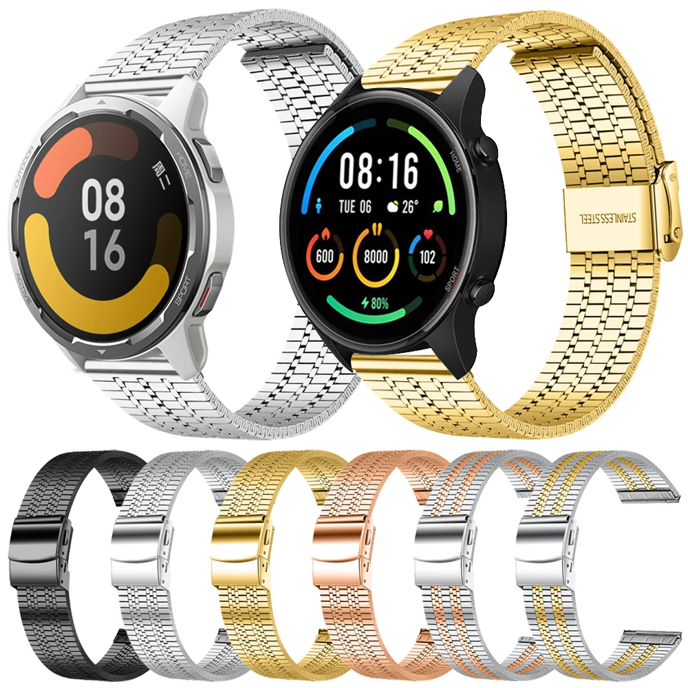 

Ремешок из нержавеющей стали для Xiaomi Mi Watch, спортивный цветной браслет для Xiaomi Watch color 2, металлический браслет, 22 мм