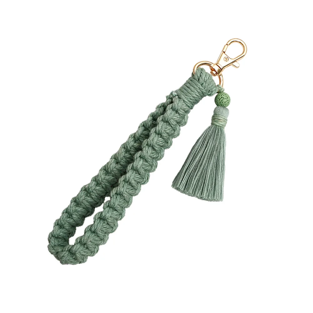 

Keychain Wristlet Macrame Keywrist Keyring Chain Lanyard Bracelet Holder Keys Car Wallet Womenstrap Cell Mobilerainbow